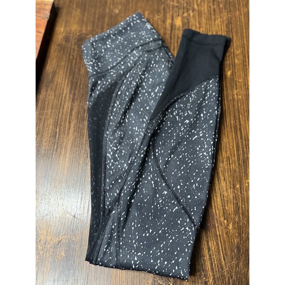 lululemon athletica Women's Ankle Leggings Speckled Logo Black/White 4